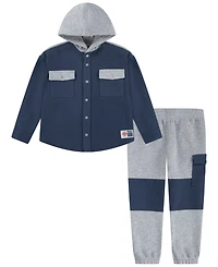 Levi's Boys 4-7 2-Piece Hooded Shacket Top and Jogger Pants Set