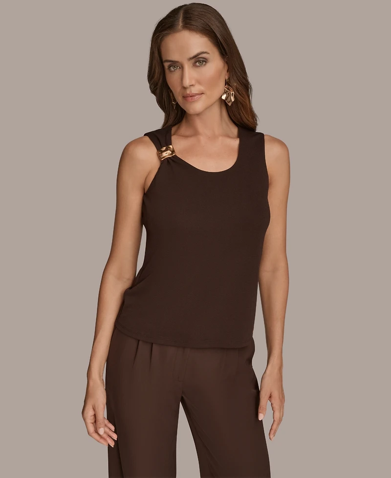 Donna Karan New York Petite Sleeveless Scoop Neck Tank Top