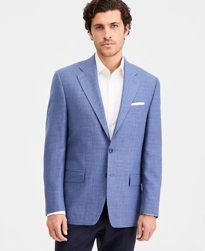 Michael Kors Men's Classic-Fit Wool-Blend Plaid Blazer