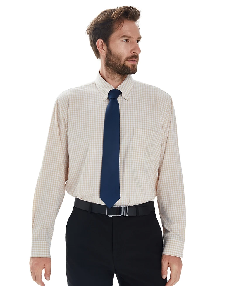 Club Room Men's Medium Gingham Dress Shirt, Macy's Exclusive