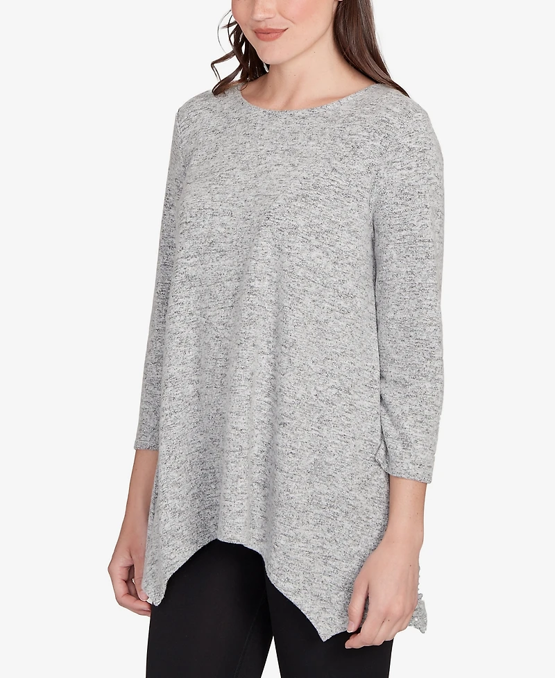Ruby Rd. Plus Solid Spliced Cozy Knit Top