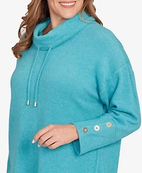 Ruby Rd. Plus Size Cozy Cowl Neck Drawstring Sweater