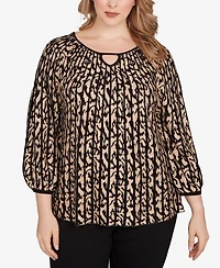 Ruby Rd. Plus Gored Texture Animal Print Sweater