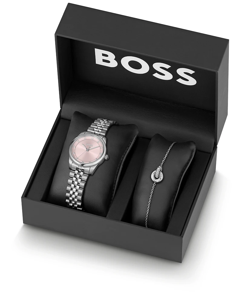 Hugo Boss Women's Graceful Precious Giftset Quartz Basic Stainless Steel Watch, 32mm
