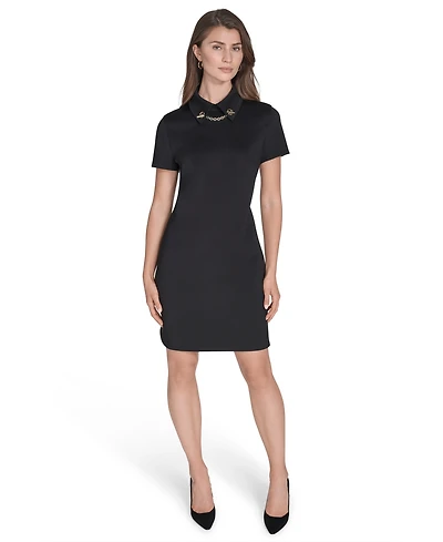 Halston Women's Collared Neck Dress