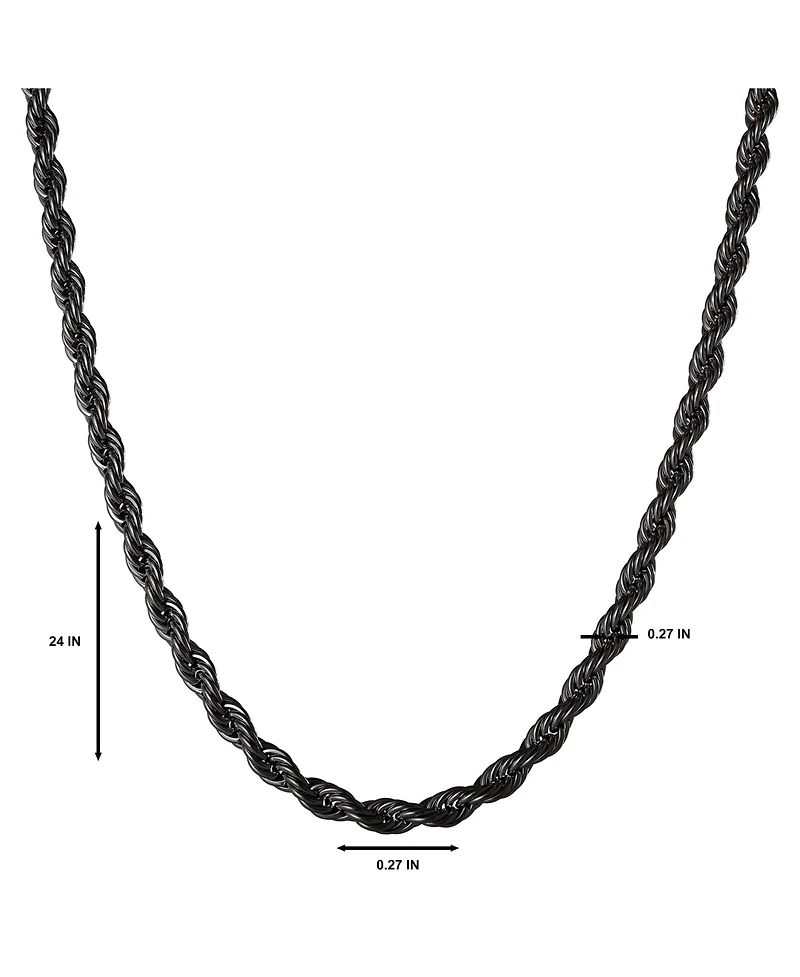 Lucky Brand Black Twisted Rope Chain Necklace