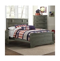 Westwood Design Foundry Traditional Wood Complete Full Bed in Brushed Pewter
