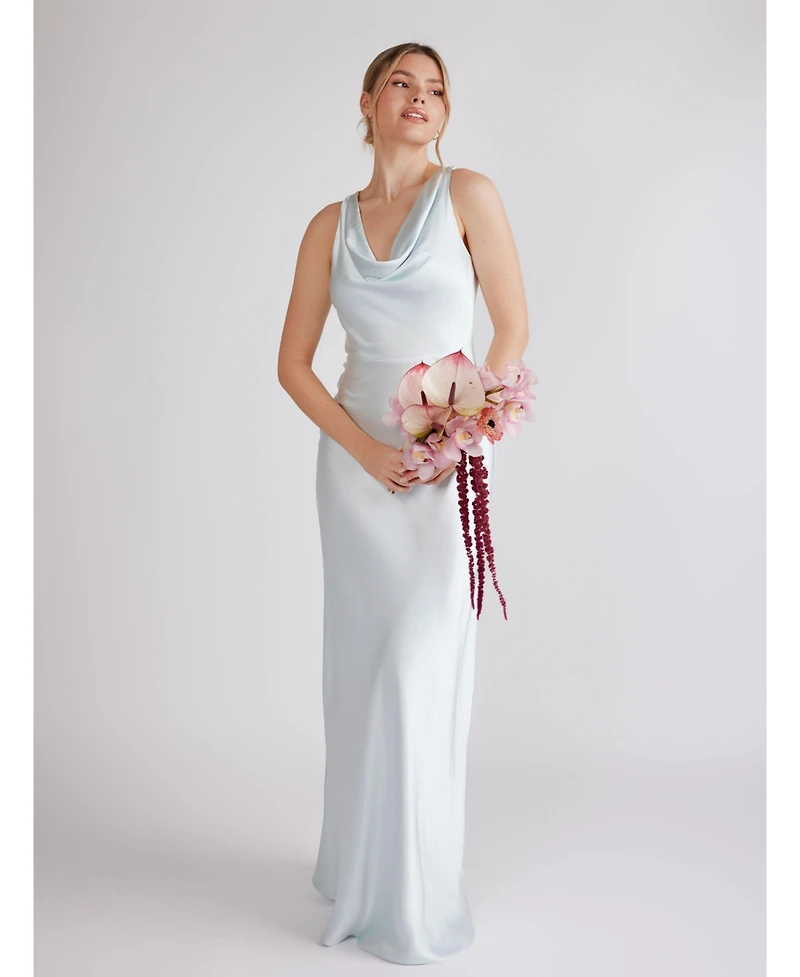 Six Stories Cowl Front Satin Bridesmaid Dress
