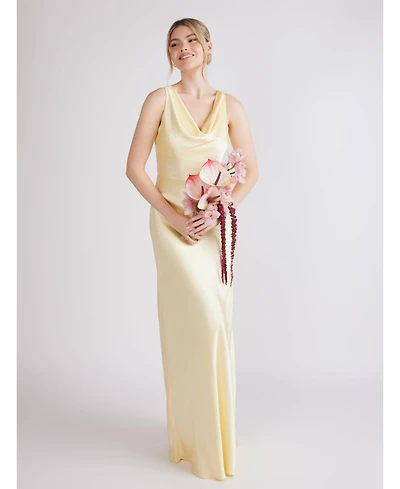 Six Stories Cowl Front Satin Bridesmaid Dress