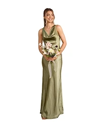 Six Stories Cowl Front Satin Bridesmaid Dress