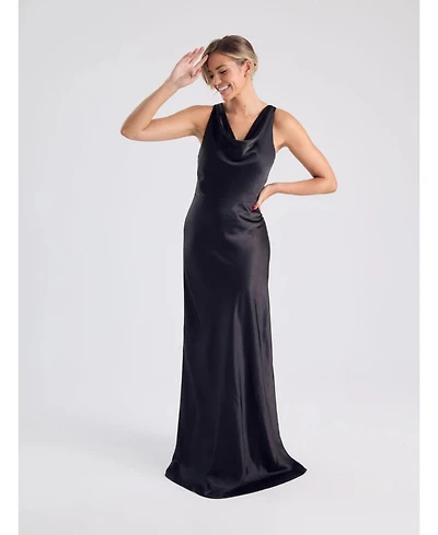 Six Stories Cowl Front Satin Bridesmaid Dress