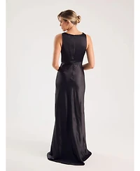 Six Stories Cowl Front Satin Bridesmaid Dress