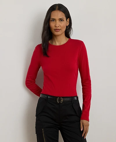 Lauren Ralph Petite Long Sleeve Crewneck T-Shirt