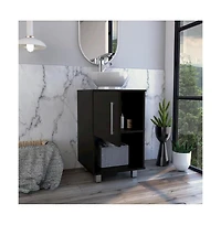 Tuhome Gouda 18"" Bathroom Vanity Black Mdf