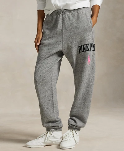 Polo Ralph Lauren Women's Pink Pony Mid-Rise Sweatpants