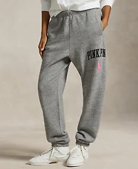 Polo Ralph Lauren Women's Pink Pony Mid-Rise Sweatpants