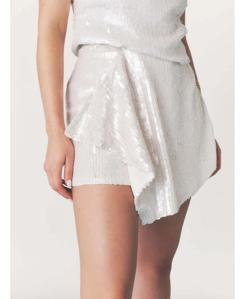 Six Stories Women's Alice Embellished Sequin Wrap Skirt