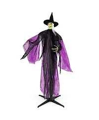 Costway 7.2 Ft Halloween Animatronic Witch with Light up Eyes Creepy Sounds & Movements