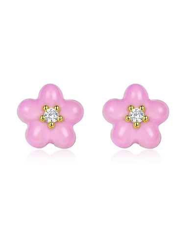 Anna Zuckerman Petit Daisy Pink Earrings