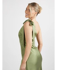 Six Stories Women's Bow One Shoulder Satin Bridesmaid Dress