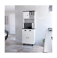 We Have Furniture Kitchen Pantry Naomi, Kitchen, White / Black