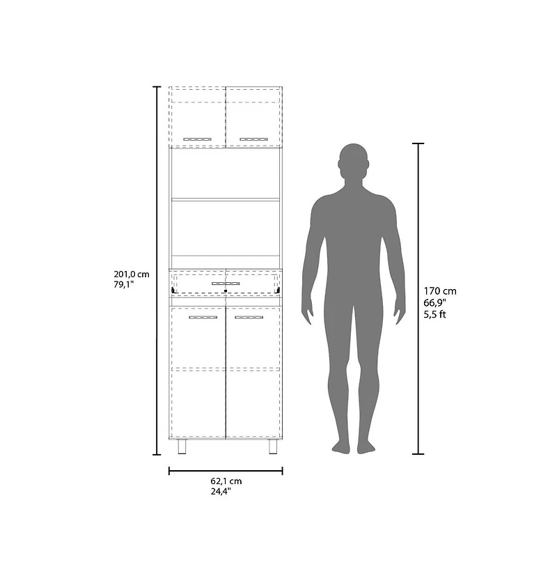 We Have Furniture Lakeridge Pantry Cabinet – Modern Storage Solution with White