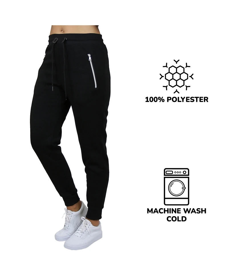Blue Ice Women's Loose Fit Fleece-Lined Jogger Sweatpants With Zipper Pockets