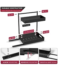 Sorbus 2 Pack 2-Tier Pull-Out Under Sink Organizer and Adhesive Tape - for Kitchen Bathroom