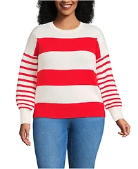 Lands' End Plus Drifter Jersey Crewneck Sweater