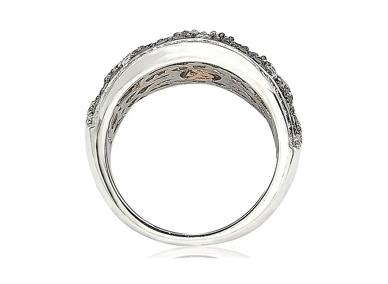 Suzy Levian Sterling Silver & Created White Sapphire Pave Zig Zag Ring