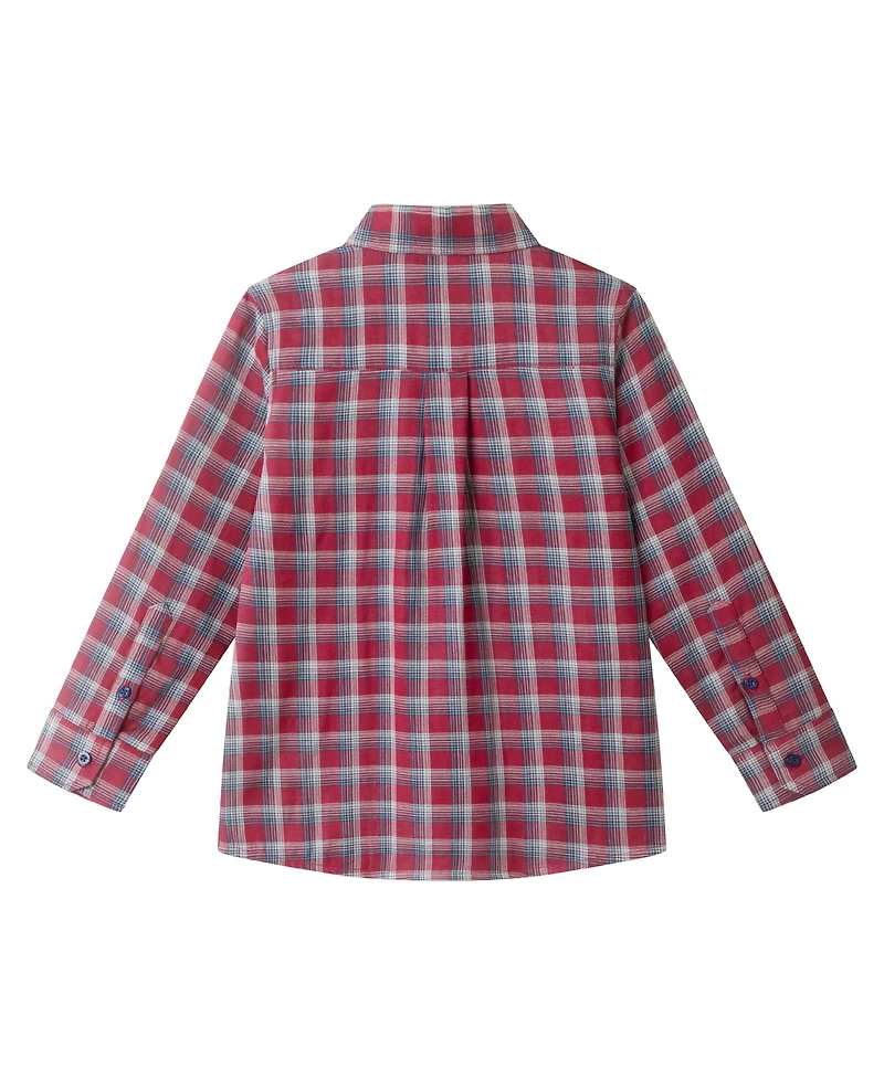 Andy & Evan Toddler/Child Boys Red Plaid Two Faced Buttondown