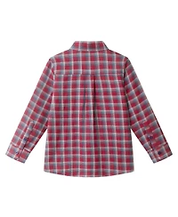 Andy & Evan Toddler/Child Boys Red Plaid Two Faced Buttondown