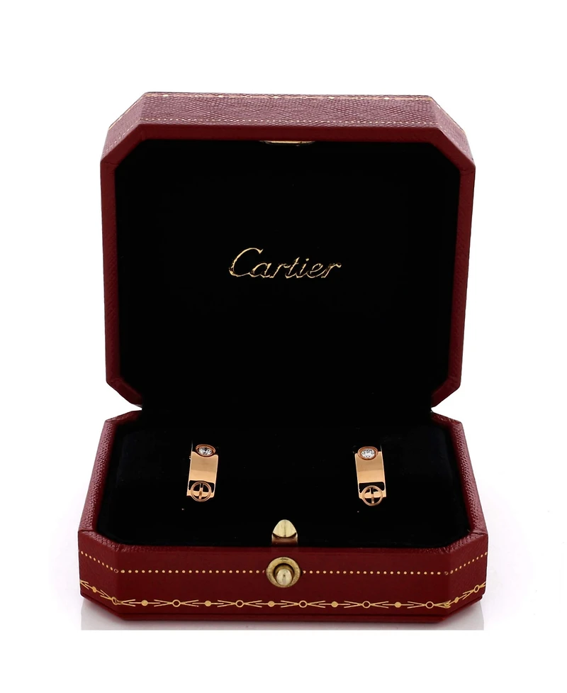 Pre-Owned Cartier Love 2 Diamond Hoop Earrings