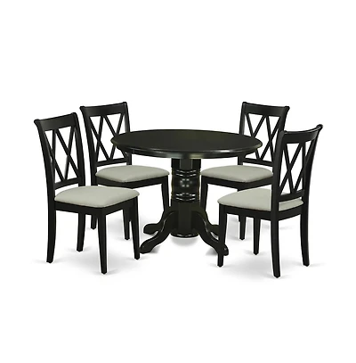 East West Furniture Dining Room Set Black, SHAB5-blk-61