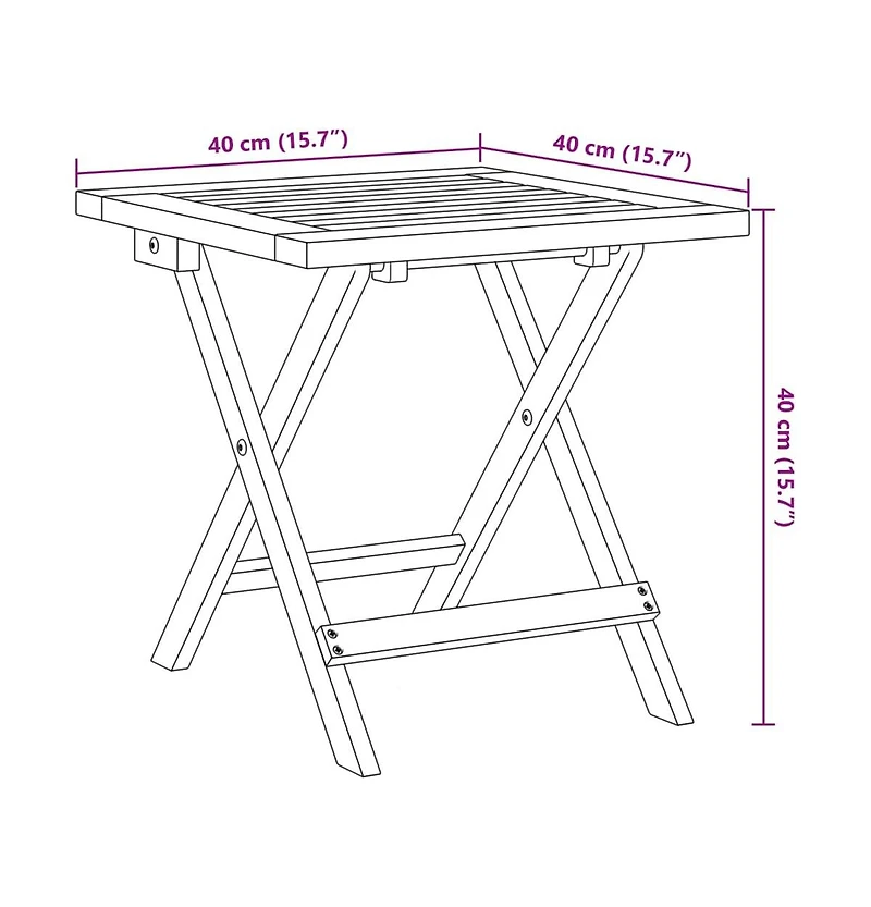 vidaXL Patio Side Table 15.7"x15.7"x15.7" Solid Wood Acacia