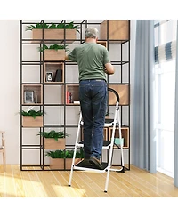 3 Step Ladder Folding Stool Heavy Duty 330Lbs Capacity Industrial Lightweight