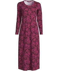 Lands' End Plus Cotton Long Sleeve Midcalf Nightgown