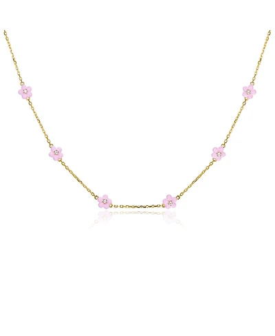 Anna Zuckerman Petit Daisy Pink Necklace