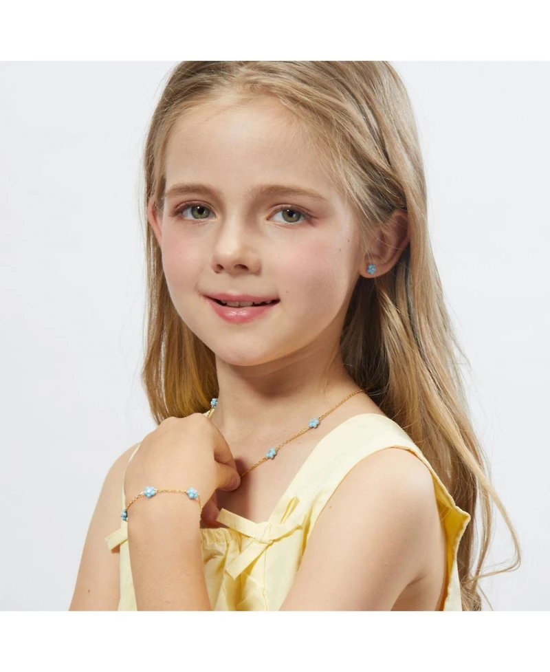 Anna Zuckerman Petit Sky Blue Daisy Bracelet