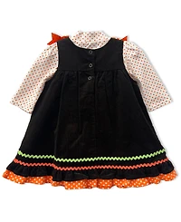 Blueberi Boulevard Baby Girls 2-Piece Long Sleeve Top and Turkey Jumper Set