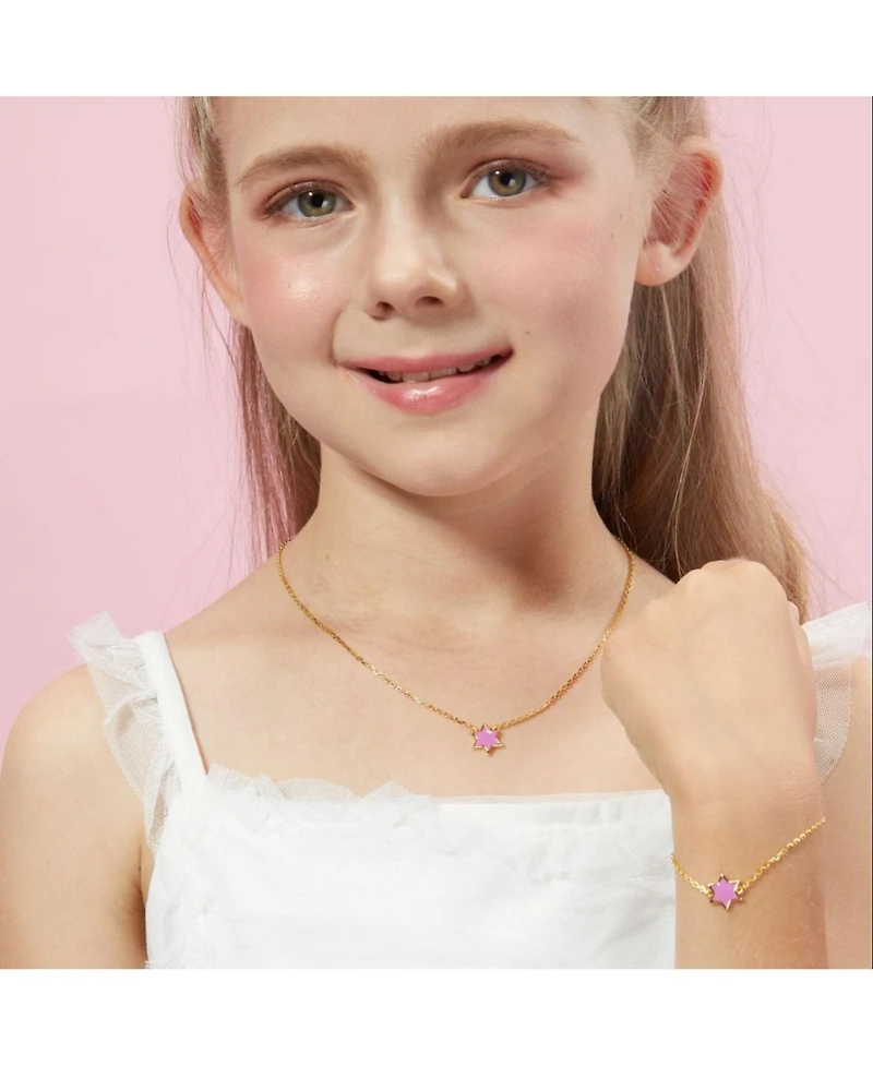 Anna Zuckerman Petit Star of David Necklace in Rose