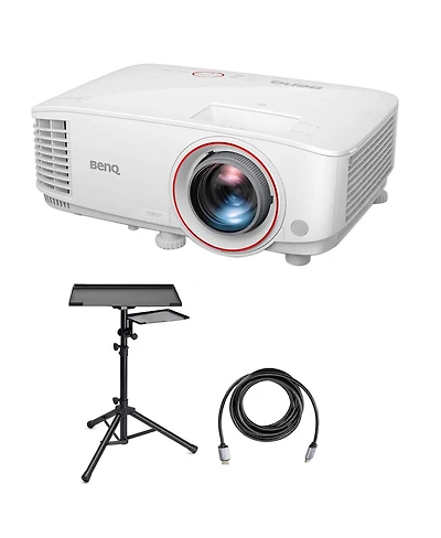 BenQ TH671ST Wuxga Full Hd Home Entertainment Dlp Projector for Gaming with Short Throw, 3000 Lumens Bundle with Laptop Stand and Accessory Tray, Hdmi