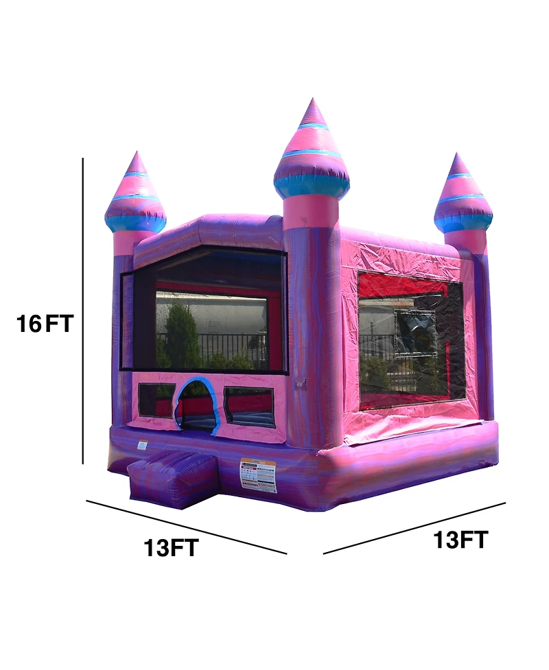 JumpOrange Purplish Commercial Grade Bounce House for Kids and Adults (with Blower), Basketball Hoop, Outdoor Indoor, Birthday Party Rental, Big Infla