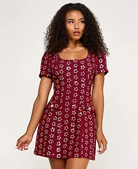 Seni & Cade Juniors' Short Sleeve Boucle Dress