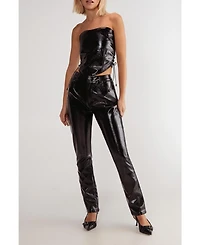 Nasty Gal Women's Distressed High Waisted Vinyl Pants