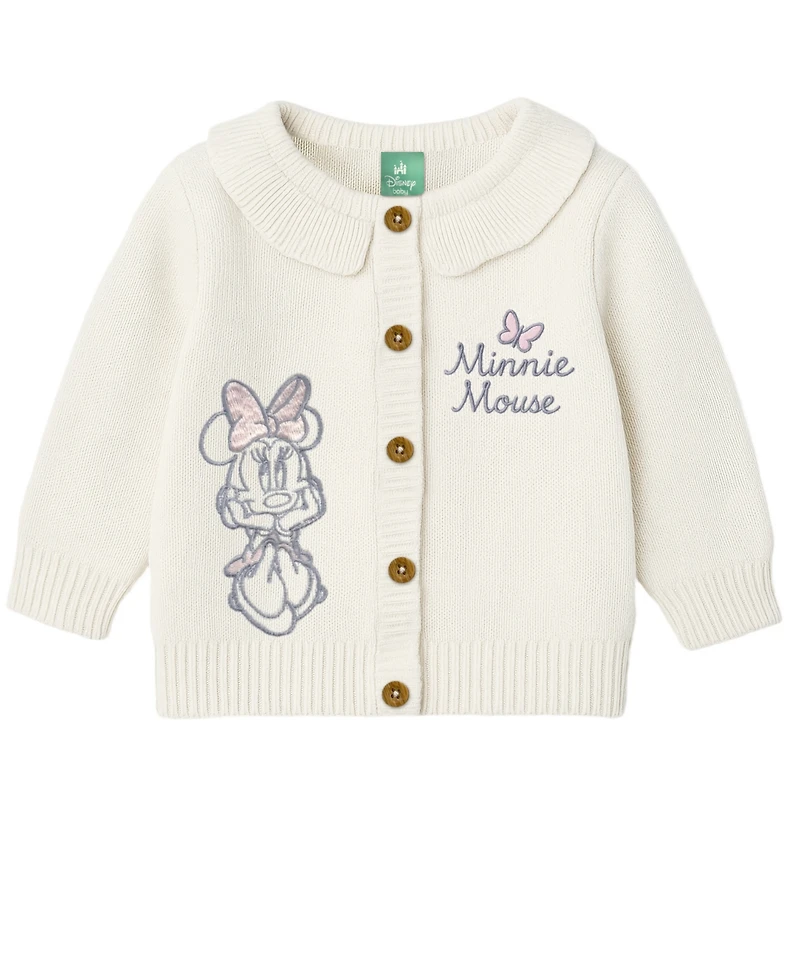 Disney Baby Girls 3-Piece Minnie Mouse Cardigan, Top and Pants Set
