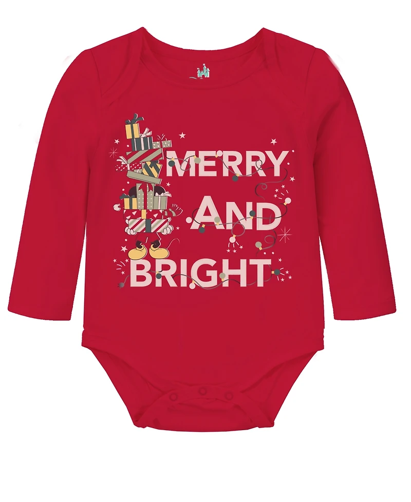Disney Baby Boys 2-Piece Mickey Mouse Merry and Bright Bodysuit Pants Set