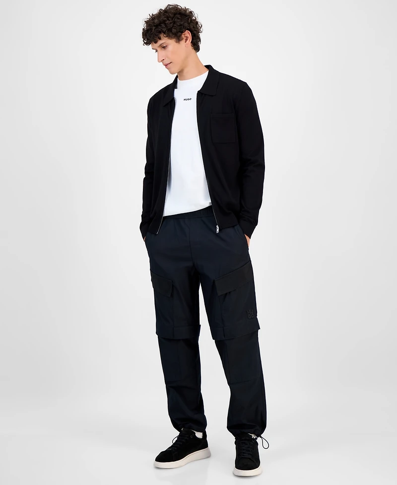 Hugo By Boss Men's San Jean Full Zip Collared Cardigan