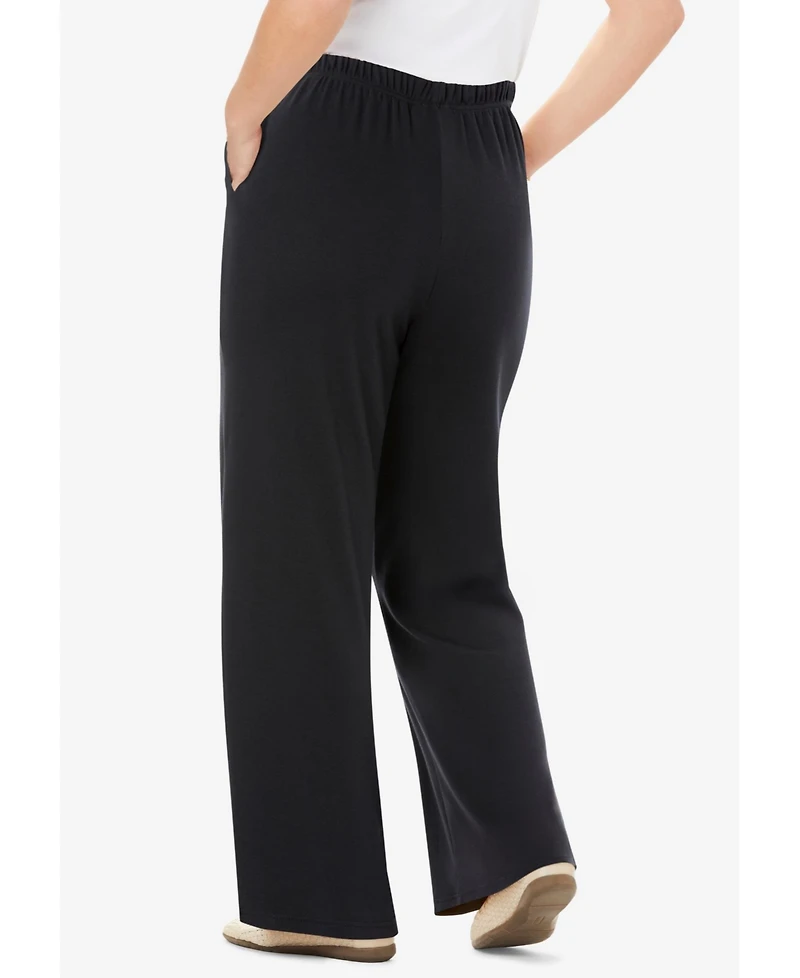 Woman Within Plus 7-Day Knit Wide-Leg Pant