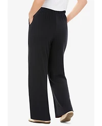 Woman Within Plus 7-Day Knit Wide-Leg Pant